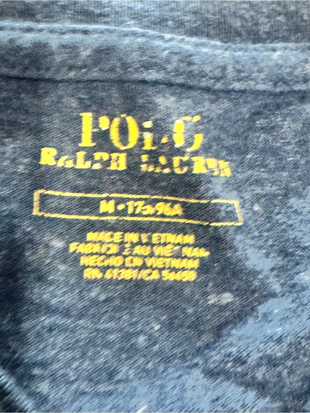 Polo Ralph Lauren Men’s Medium Heather Navy V-Neck Long Sleeve T-Shirt